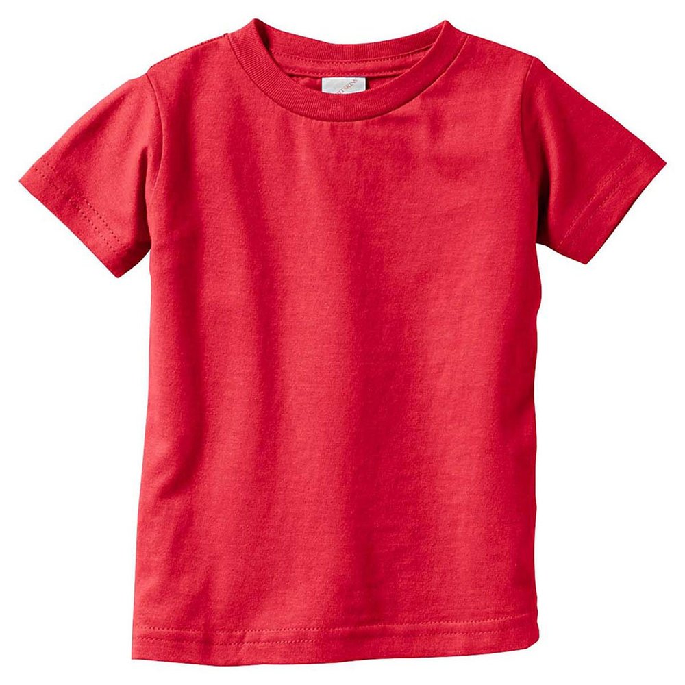 Rabbit Skins Baby Boys Fine Jersey Ribbed Collar T-Shirt,Red,24 Months