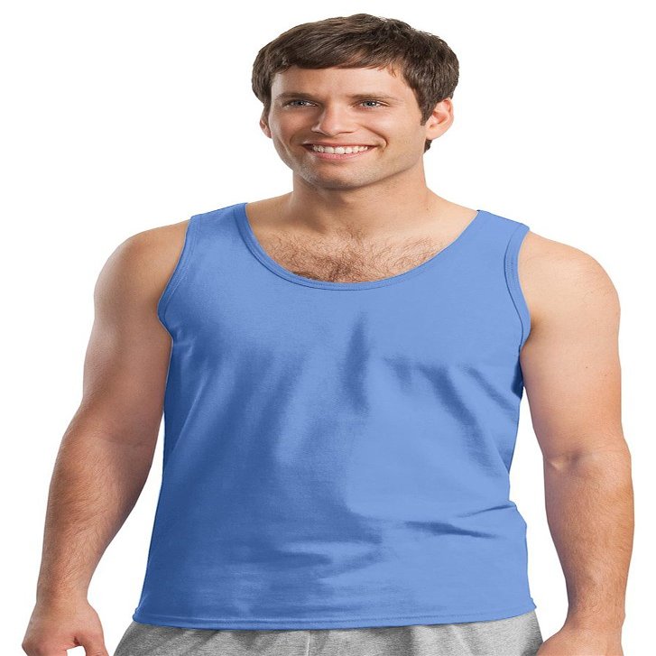 Gildan mens Ultra Cotton 6 oz. Tank(G220)-CAROLINA BLUE-S