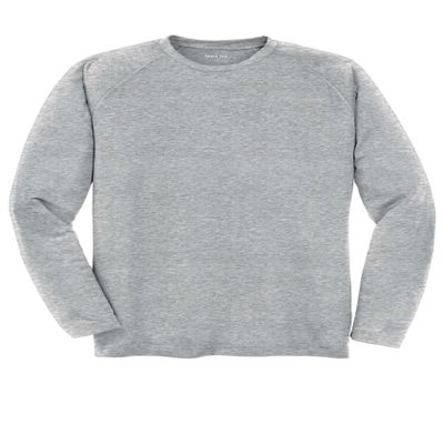 SPORT-TEK Unisex Long Sleeve Ultimate Performance Crew | Athletic Top for Men & Women, Lightweight Gym Clothing for Summer Heather Grey