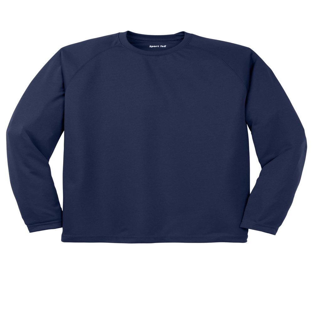 SPORT-TEK Unisex Dry Zone Long Sleeve Raglan T-Shirt | Men's & Women's Gym Top, Workout Clothing for Spring & Summer Fashion True Navy