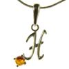 BALTIC AMBER AND STERLING SILVER 925 DESIGNER ALPHABET LETTER H PENDANT JEWELLERY JEWELRY (NO CHAIN) view 1