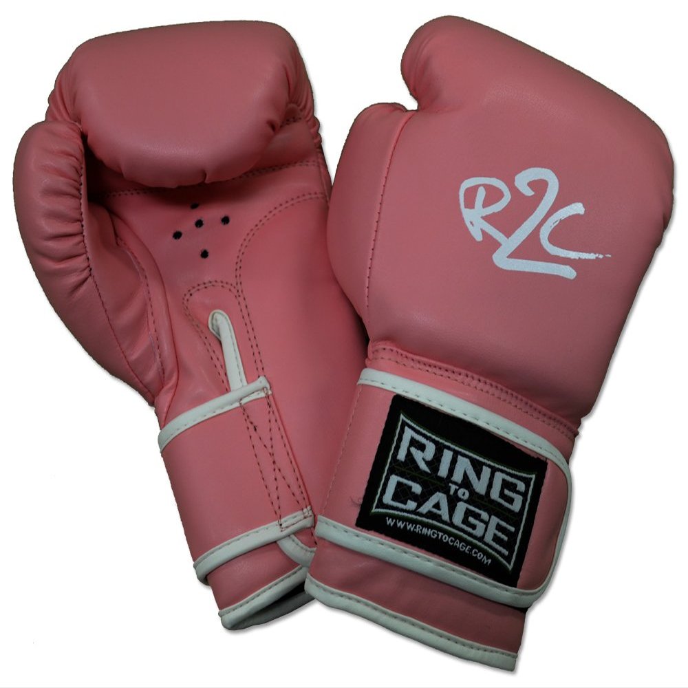 Kids Boxing Gloves for Muay Thai, MMA, Kickboxing, Boxing (Pink/White, 6oz)