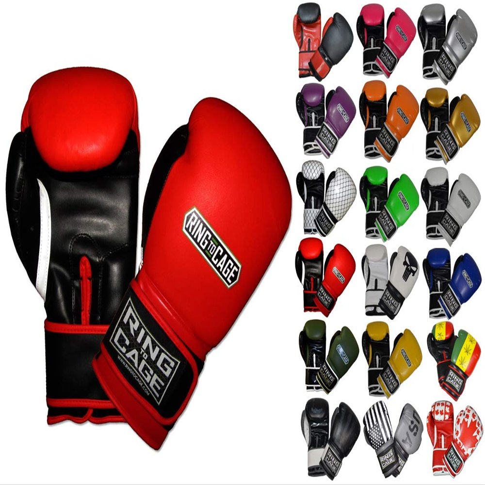 Gym Training Stand-Up Boxing Gloves (Red/Black, Large Weighs 16oz)