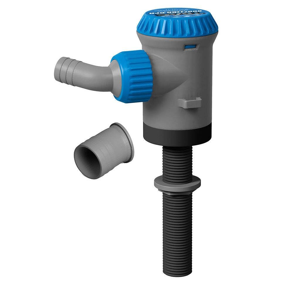 Trac Camco Outdoors Thru-Hull Pump | Features Self-Priming Design, Ignition Protection & Low Power Draw | Submersible & Runs Dry Without Damage | Fits Both  & 1-1/8 Screw-On Outlets | 12V (69321)
