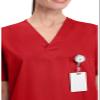 Cherokee Big and Tall Originals Unisex V-Neck Scrubs Shirt, Red, XX-Large view 2