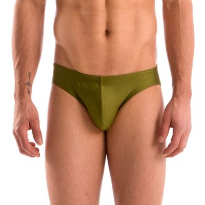 Gary Majdell Sport Mens Solid Olive Contour Pouch Bikini Swimsuit Size Medium