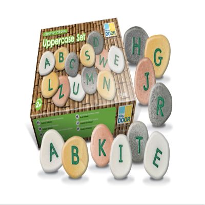 Yellow Door YD-9 Uppercase Alphabet Learning Pebbles for Kids, Kindergarten Grade to 3 Grade, 5" H, 3" L, 3" W