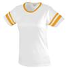 Augusta Sportswear 1276 Girls Cotton/Spandex Camp Tee - White/Gold - L view 1