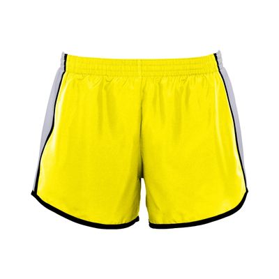 Augusta Sportswear Womens Junior Fit Pulse Team Short, Power Yellow/White/Black, Medium