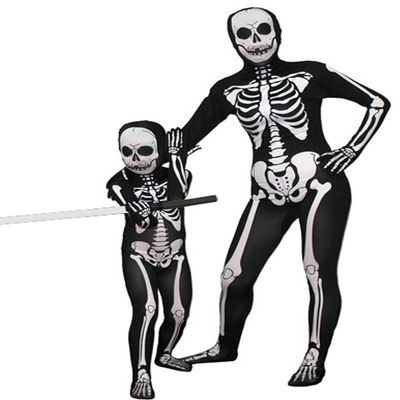 AltSkin Full Body Stretch Fabric Suit (S, Skeleton)