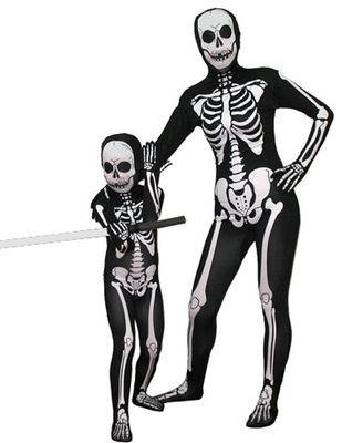 AltSkin Full Body Stretch Fabric Suit (XS, Skeleton)