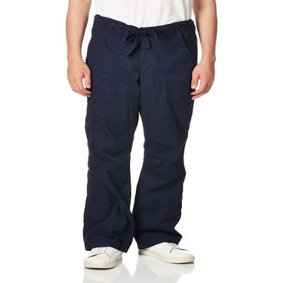 KOI Men's Big James Elastic Scrub Pants with Zip Fly and Drawstring Waist, Navy, 3X-Large Tall