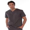 Koi Men's Jason Henley-Neck Scrub Top with 4 Pockets and Pen Slot, Steel, Medium view 1