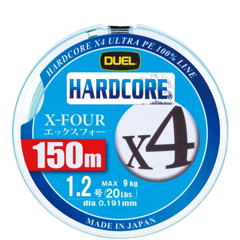 Duel Hardcore H3276-MG PE Line, No. 1.2, Hardcore X4, 492.2 ft (150 m), No. 1.2, MG, Milky Green
