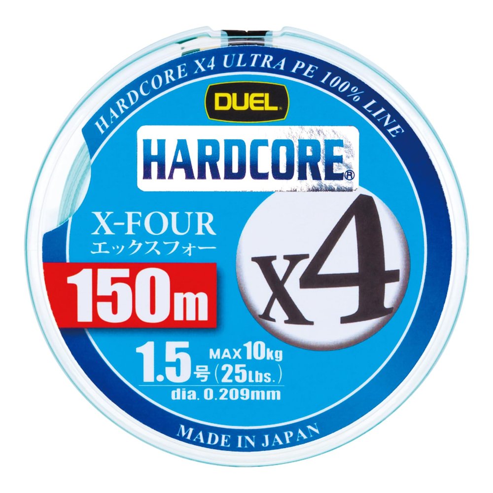 Duel Hardcore H3277-MG PE Line, No. 1.5, Hardcore X4, 164.0 yd (150 m), No. 1.5, MG, Milky Green
