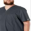 CHEROKEE Men's Premium Core Stretch V-Neck Scrub Top, Pewter, XX-Large view 3