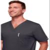 CHEROKEE Men's Premium Core Stretch V-Neck Scrub Top, Pewter, XX-Large view 4