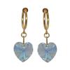 CERCEAU VALENTINE Gold Plated Aquamarine AB Heart Crystal Clip On Earrings view 1