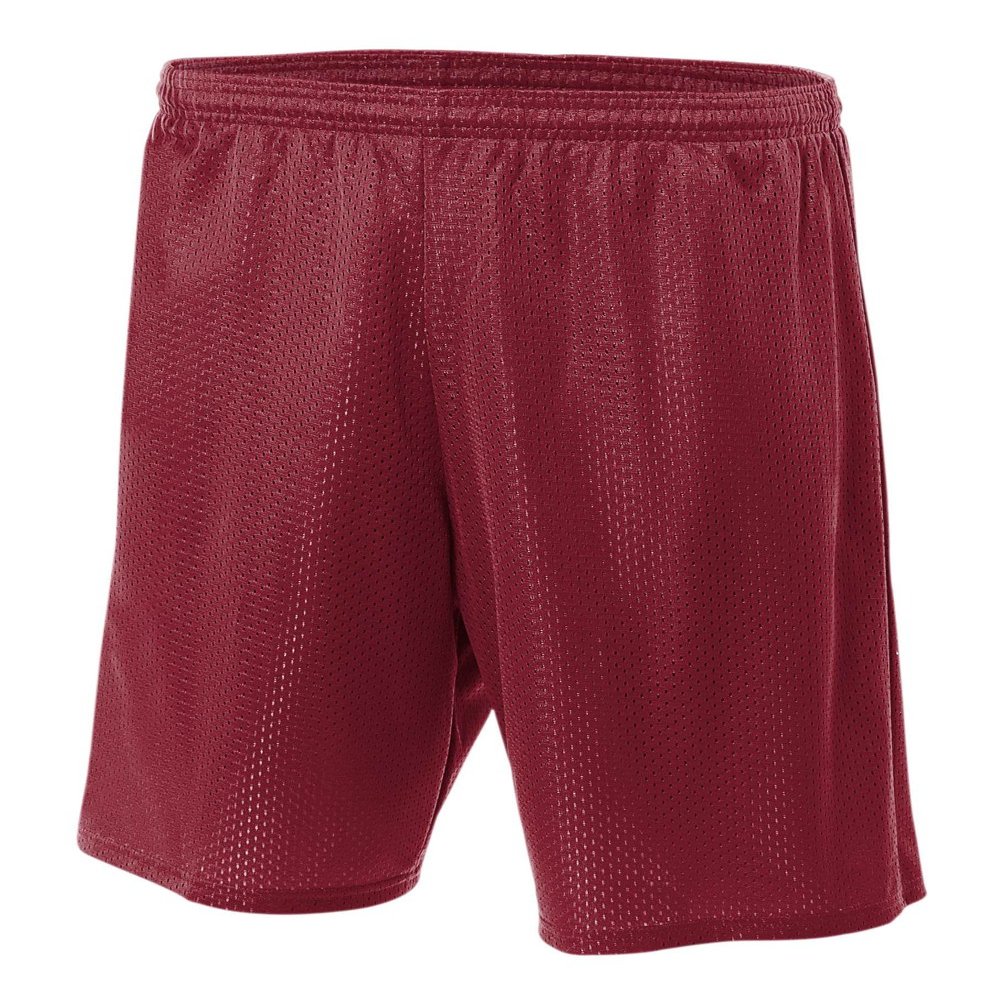 A4 Mens Lined Tricot Mesh Shorts, Medium, Cardinal