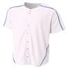 A4 Mens Warp Knit Baseball Jersey, 2XL, White/Royal view 1