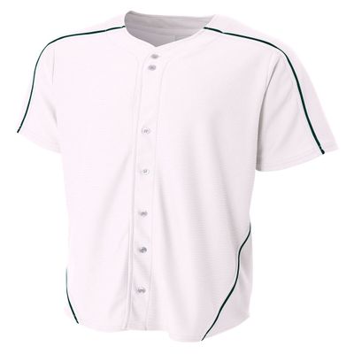 A4 Mens Warp Knit Baseball Jersey, 2XL, White/Forest