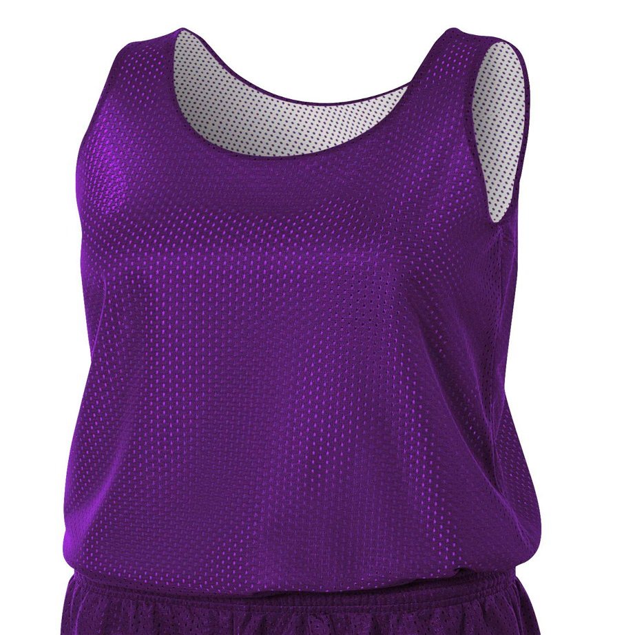 A4 Womens Reversible Mesh Tank, XS, Purple/White