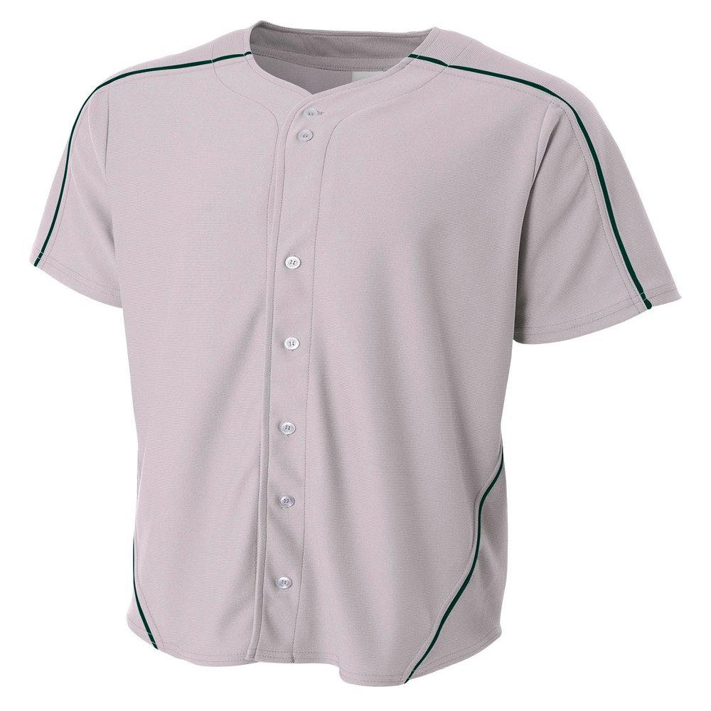 A4 N4214-GYF Warp Knit Baseball Jersey, XX-Large