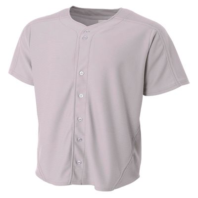 A4 Mens Warp Knit Baseball Jersey, 3XL, Grey