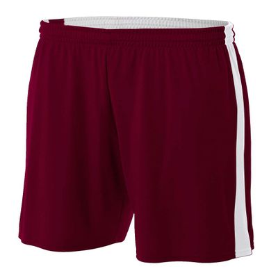 A4 NB5284-MRW Reversible Moisture Management Shorts, 8"/Large, Maroon/White