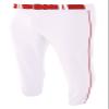 A4 Mens Pro-Style Elastic Bottom Baseball Pant, XL, White Scarlet view 1