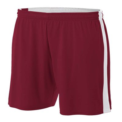 A4 NB5284-CRW Reversible Moisture Management Shorts, 8"/Large, Cardinal/White