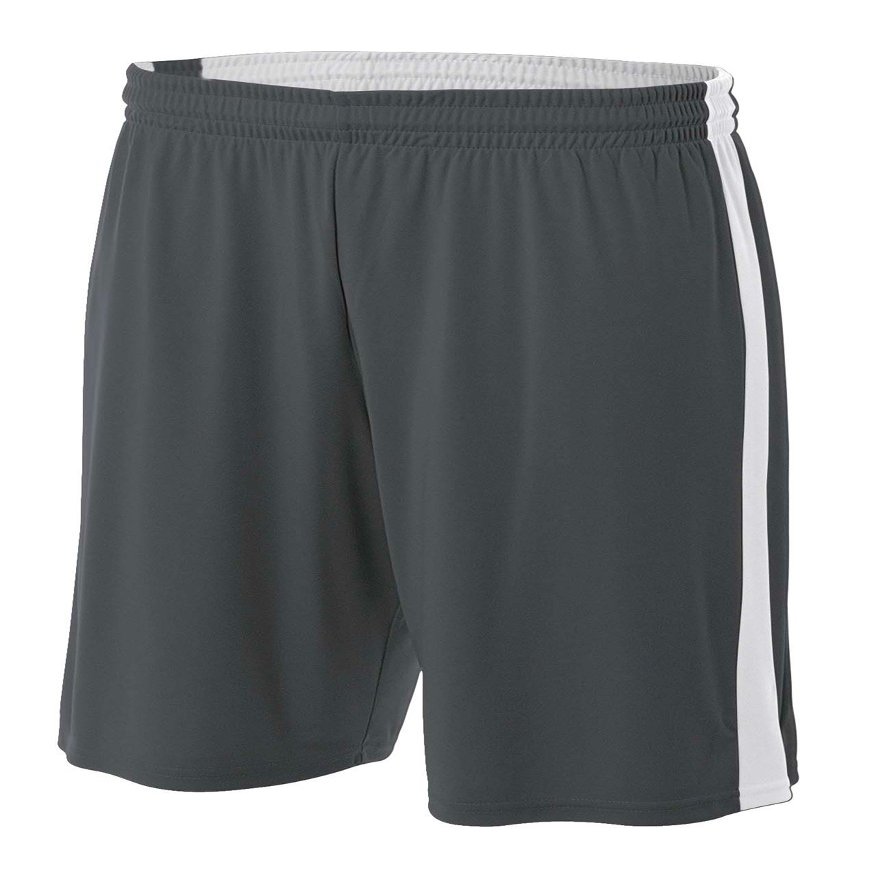 A4 NB5284-GPW Reversible Moisture Management Shorts, 8"/Medium, Graphite/White