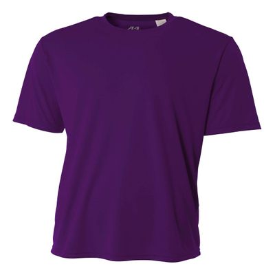 A4 Youth Cooling Performance Crew Short Sleeve T-Shirt, Purple, Medium