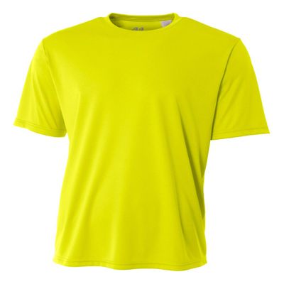 A4 Youth Cooling Performance Crew Short Sleeve T-Shirt, Safety Yellow, Large