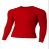 A4 Mens Long Sleeve Compression Crew, XL, Scarlet