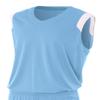 A4 Mens Moisture Management v-Neck Muscle Shirt, Large, Lt Blue/White view 1