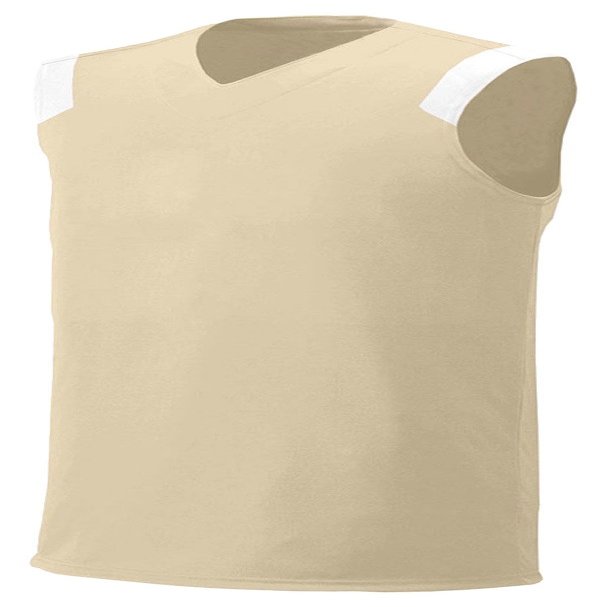 A4 Mens Moisture Management v-Neck Muscle Shirt, 2XL, Vegas Gold/White