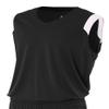 A4 Mens Moisture Management v-Neck Muscle Shirt, Medium, Black/White view 1