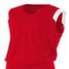 A4 Mens Moisture Management v-Neck Muscle Shirt, Medium, Scarlet/White view 1