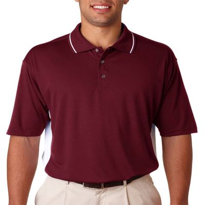 8406 UltraClub Men's Sport 2-Tone Polo , Maroon/ White , Large