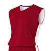 A4 Youth Reversible Moisture Management Muscle Tee, Cardinal/White, X-Large view 1