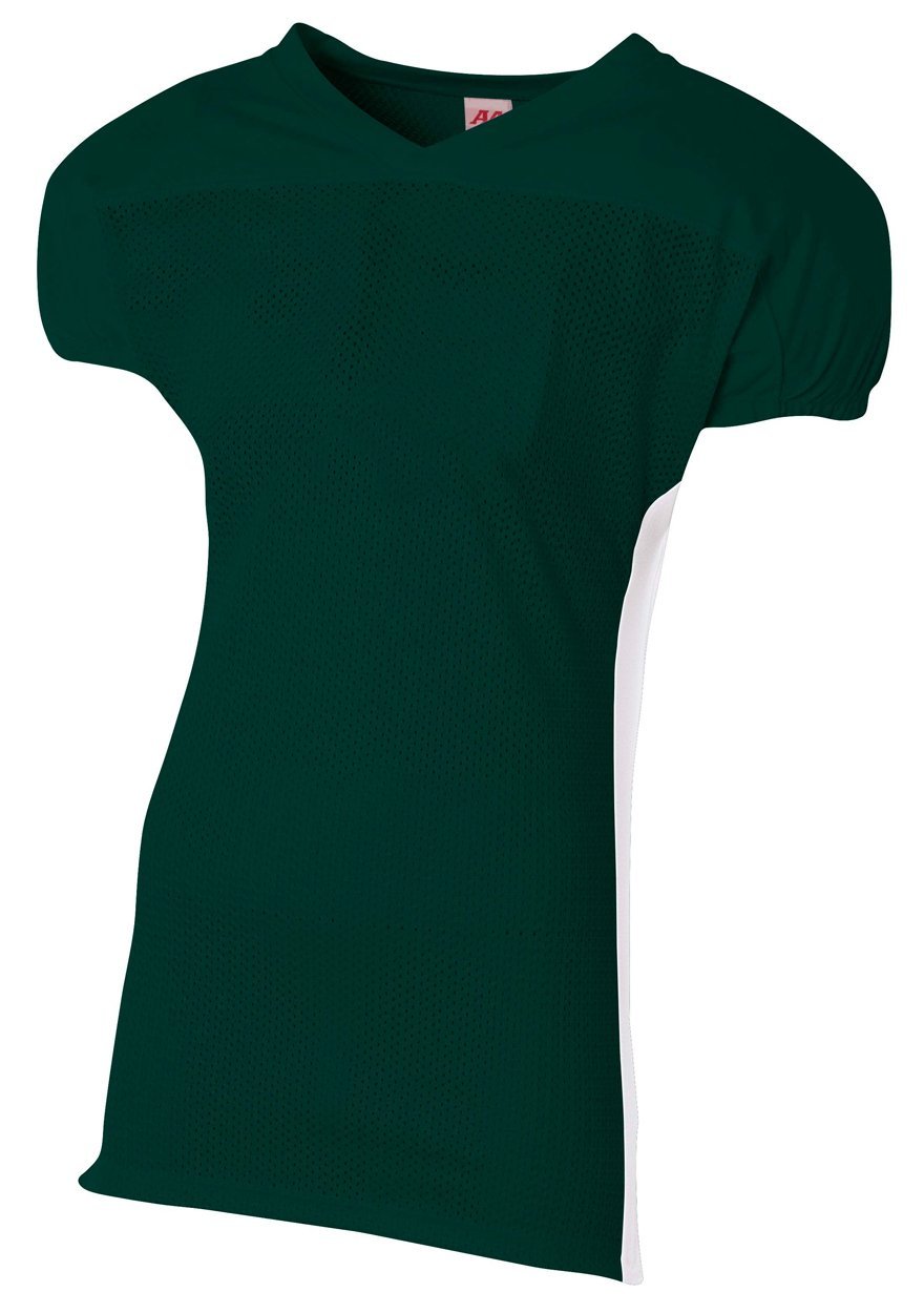 A4 Titan 4-Way Stretch Football Jersey, LargeXL, Forest/White