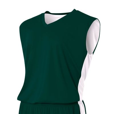 A4 Youth Reversible Moisture Management Muscle Tee, Forest/White, X-Large