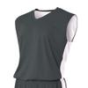 A4 Youth Reversible Moisture Management Muscle Tee, Graphite/White, Medium view 1