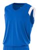 A4 Mens Moisture Management v-Neck Muscle Shirt, 3XL, Royal/White