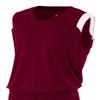 A4 Mens Moisture Management v-Neck Muscle Shirt, Medium, Maroon White view 1