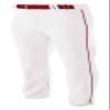 A4 Mens Pro-Style Open Bottom Baseball Pant, 3XL, White/Cardinal view 1