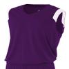 A4 Mens Moisture Management v-Neck Muscle Shirt, Medium, Purple/White view 1