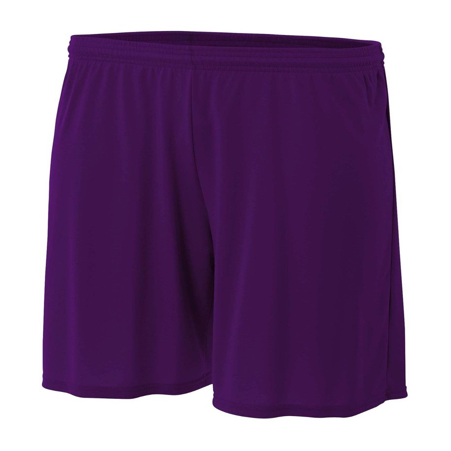 A4 6" Youth Cooling Performance Shorts, Purple, Small