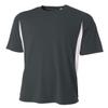 A4 Youth Cooling Performance Color Block Short Sleeve Tee, Graphite/White, Small view 1